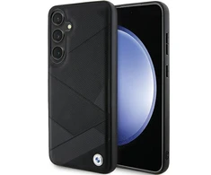 Samsung Galaxy S24 BMW Dėklas Signature odinis Crossing Lines Pattern (BMHCS24S23RCGPK) juodos spalvos
