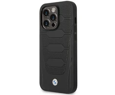 Apple iPhone 14 Pro BMW odinis dėklas Seats Pattern MagSafe MagSafe (BMHMP14L22RPSK) juodos spalvos