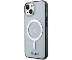Apple iPhone 14 plus BMWdėklas Sidabrinis Ring MagSafe (BMHMP14MHCRS) skaidrus