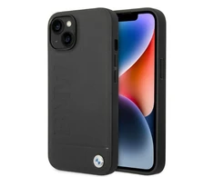 Apple iPhone 14 BMW dėklas Signature Logo Imprint Magsafe (BMHMP14SSLLBK) juodos spalvos