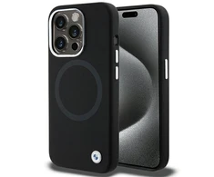 Apple iPhone 15 Pro BMW Signature Liquid silikoninis dėklas MagSafe (BMHMP15LSILBK2) juodos spalvos