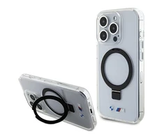 BMW BMHMP15LURST Apple iPhone 15 Pro 6.1" skaidrus dėklas hardcase Ring Stand M Collection MagSafe