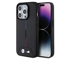 BMW Quilted Tricolor MagSafe - dėklas skirtas Apple iPhone 15 Pro Max Juodas