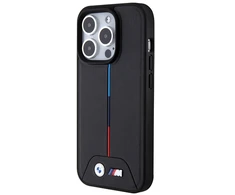 BMW Quilted Tricolor MagSafe - dėklas skirtas Apple iPhone 15 Pro Max Juodas