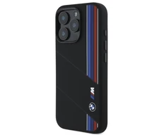 BMW BMHMP16L23SCUK Apple iPhone 16 Pro 6.3" dėklas telefonui juodos spalvos Silikoninis Cut Tricolor Lines MagSafe