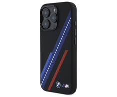 BMW BMHMP16L23SSPK Apple iPhone 16 Pro 6.3" dėklas telefonui juodos spalvos Silikoninis Random Lines MagSafe