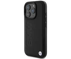Apple iPhone 16 Pro BMW Leather Hot Stamp MagSafe (BMHMP16LSLLBK) dėklas telefonui juodos spalvos