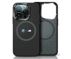 BMW BMHMP16S23SROK Apple iPhone 16 6.1" dėklas telefonui juodos spalvos M Silikoninis Printed Ring MagSafe