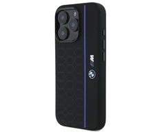 BMW BMHMP16X23SHEB Apple iPhone 16 Pro Max 6.9" dėklas telefonui juodos spalvos Silikoninis Hexagon Line MagSafe