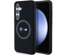 Samsung Galaxy S24 BMW Dėklas M silikoninis Printed Ring MagSafe (BMHMS24S23SROK) juodos spalvos