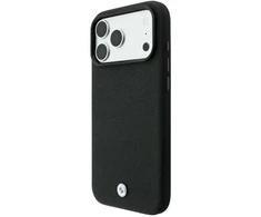BMW Kevlar Metal Logo MagSafe dėklas, skirtas iPhone 18 Pro / 17 Pro, juodas