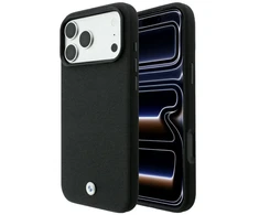BMW Kevlar Metal Logo MagSafe dėklas, skirtas iPhone 18 Pro / 17 Pro, juodas