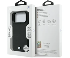 BMW Kevlar Metal Logo MagSafe dėklas, skirtas iPhone 18 Pro / 17 Pro, juodas