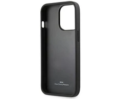 Dėklas BMW Leather Stamp Case for iPhone 14 Pro - Juodas