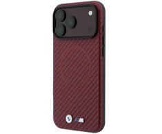Dėklas BMW M Carbon Printed Ring MagSafe do iPhone 18 Pro Max / 17 Pro Max raudona