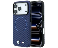 Dėklas BMW M Carbon Printed Ring MagSafe do iPhone 18 Pro Max / 17 Pro Max tamsiai mėlyna