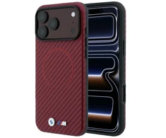 Dėklas BMW M Carbon Printed Ring MagSafe do iPhone 18 Pro Max / 17 Pro Max raudona