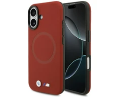 BMW M FW Metal Logo MagSafe dėklas skirtas Apple iPhone 17 raudonos spalvos