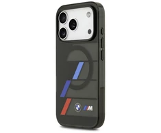 BMW M IML Metal Mygtukai Tricolor Lines MagSafe dėklas Apple iPhone 17 Pro juodos spalvos