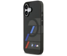 BMW M IML Metal Mygtukai Tricolor Lines MagSafe dėklas Apple iPhone 17 juodos spalvos
