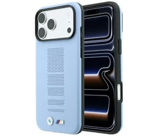 Dėklas BMW M Mėlyna Perfo Metal Logo MagSafe do iPhone 18 Pro / 17 Pro mėlyna