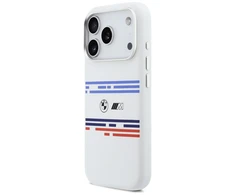 BMW M Silicon Horizontal Line MagSafe dėklas Apple iPhone 17 Pro baltos spalvos