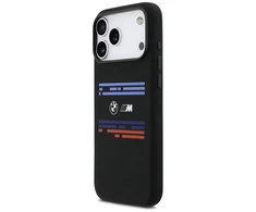 BMW M Silicon Horizontal Line MagSafe dėklas Apple iPhone 17 Pro Max juodos spalvos
