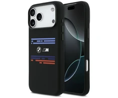 BMW M Silicon Horizontal Line MagSafe Dėklas skirtas Apple iPhone 17 Pro Max juodos spalvos