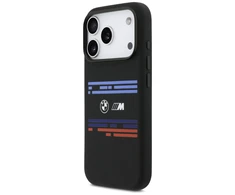 BMW M Silicon Horizontal Line MagSafe dėklas Apple iPhone 17 Pro juodos spalvos