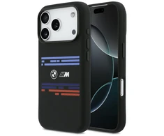 BMW M Silicon Horizontal Line MagSafe Dėklas skirtas Apple iPhone 17 Pro juodos spalvos