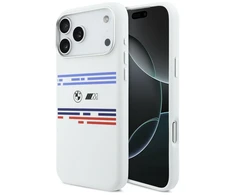 BMW M Silicon Horizontal Line MagSafe Dėklas skirtas Apple iPhone 17 Pro Max baltos spalvos