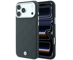 Dėklas BMW Sign Deboss Quilted Metal Logo MagSafe do iPhone 18 Pro Max / 17 Pro Max antracytowy