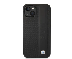 BMW Signature Leather Big Logo dėklas skirtas iPhone 14 Plus Juodas
