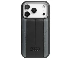 Dėklas Audi A6 Synthetic Leather MagSafe skirtas Apple iPhone 17 Pro juodos spalvos