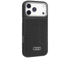 Dėklas Audi GT Synthetic Leather MagSafe skirtas Apple iPhone 17 Pro Max juodos spalvos