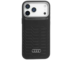 Dėklas Audi GT Synthetic Leather MagSafe skirtas Apple iPhone 17 Pro Max juodos spalvos