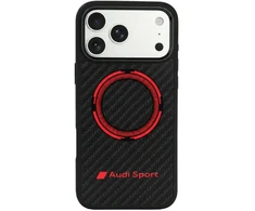 Dėklas Audi RSQ Carbon Fiber Sport Raudona Circle MagSafe do iPhone 18 Pro Max / 17 Pro Max juoda