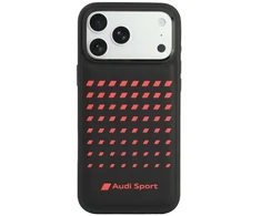 Dėklas Audi Sport Synthetic Leather MagSafe do iPhone 18 Pro Max / 17 Pro Max juoda