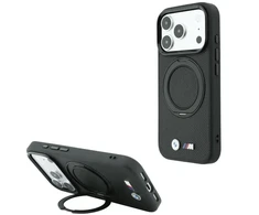 Dėklas BMW Kevlar Ring Stand 360 MagSafe do iPhone 18 Pro / 17 Pro juoda