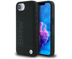 Dėklas BMW Leather Hot Stamp iPhone 16e Case - Juodas