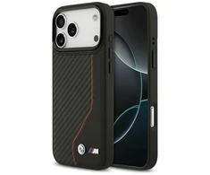 BMW M Carbon Line ir logotipo „MagSafe“ dėklas, skirtas iPhone 17 Pro Max - Raudona