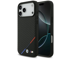 Dėklas BMW M Carbon Tricolor Line MagSafe - Case Apple iPhone 17 Pro Max juodas