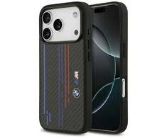 Dėklas BMW M Kevlar Lines &amp; Logo MagSafe skirtas Apple iPhone 17 Pro juodos spalvos