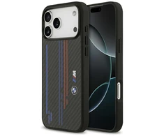 Dėklas BMW M Kevlar Lines &amp; Logo MagSafe skirtas Apple iPhone 17 Pro Max juodos spalvos