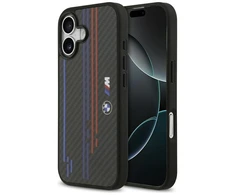 Dėklas BMW M Kevlar Lines &amp; Logo MagSafe skirtas Apple iPhone 17 juodos spalvos