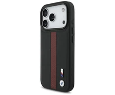 Dėklas BMW M Perskirtasated Stripe Logo MagSafe skirtas Apple iPhone 17 Pro raudonos spalvos