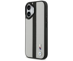 Dėklas BMW M Perskirtasated Stripe Logo MagSafe skirtas Apple iPhone 17 pilkos spalvos