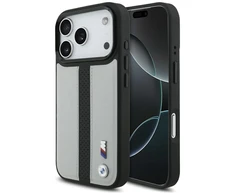 Dėklas BMW M Perskirtasated Stripe Logo MagSafe skirtas Apple iPhone 17 Pro pilkos spalvos