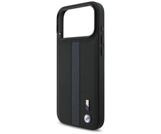 Dėklas BMW M Perforated Stripe Logo MagSafe Apple iPhone 17 Pro Max mėlynas