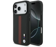 Dėklas BMW M Perskirtasated Stripe Logo MagSafe skirtas Apple iPhone 17 Pro raudonos spalvos